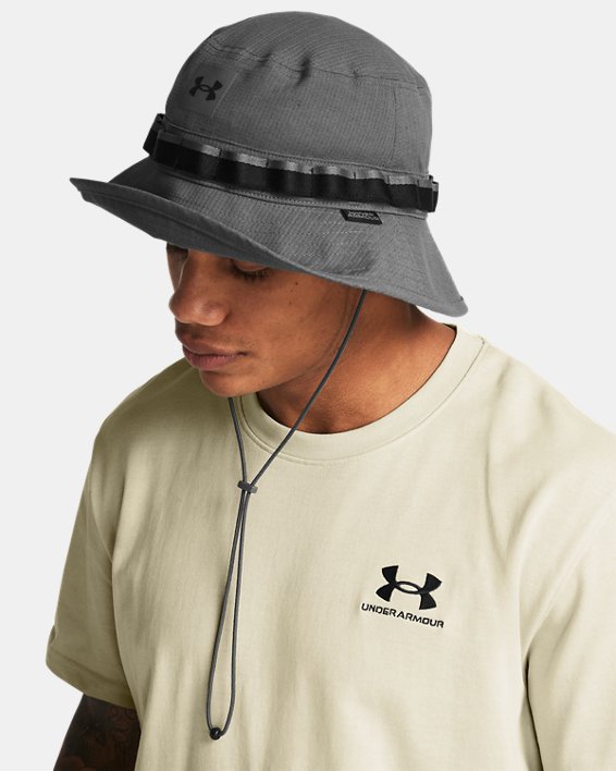หมวกบักเก็ต UA ArmourVent สำหรับผู้ชาย in Gray image number 2